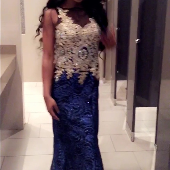 Charming Royal blue Mermaid Prom Dress - Picture 2 of 4